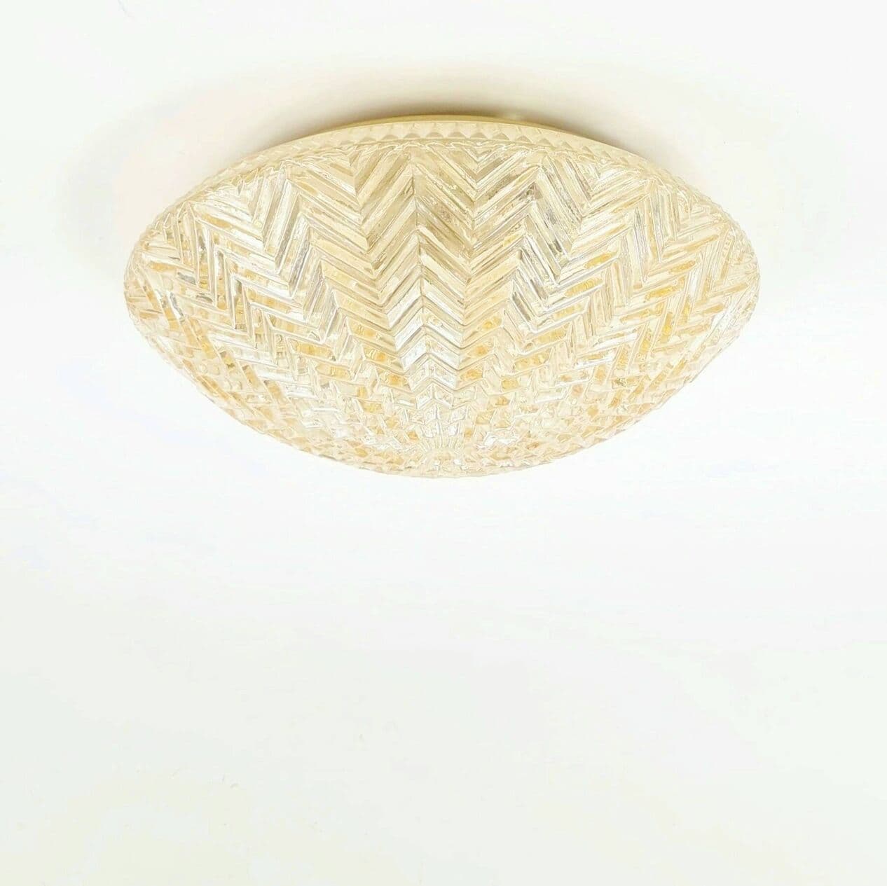 Lampa sufitowa geometryczna, szkło złote, Limburg, Niemcy, lata 70. - 297024