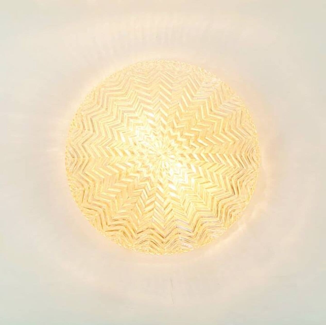 Lampa sufitowa geometryczna, szkło złote, Limburg, Niemcy, lata 70. - 297028