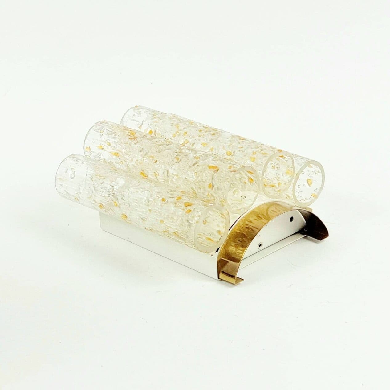 Kinkiet Ice Glass, szkło transparentne, mosiądz Doria Leuchten, Niemcy, lata 60. - 297008