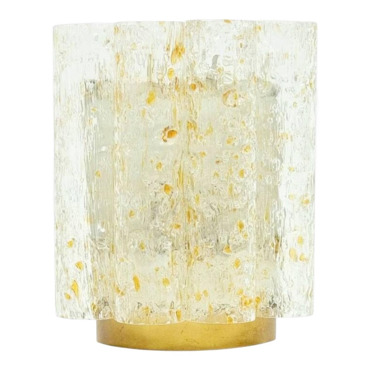 Kinkiet Ice Glass, szkło transparentne, mosiądz Doria Leuchten, Niemcy, lata 60.