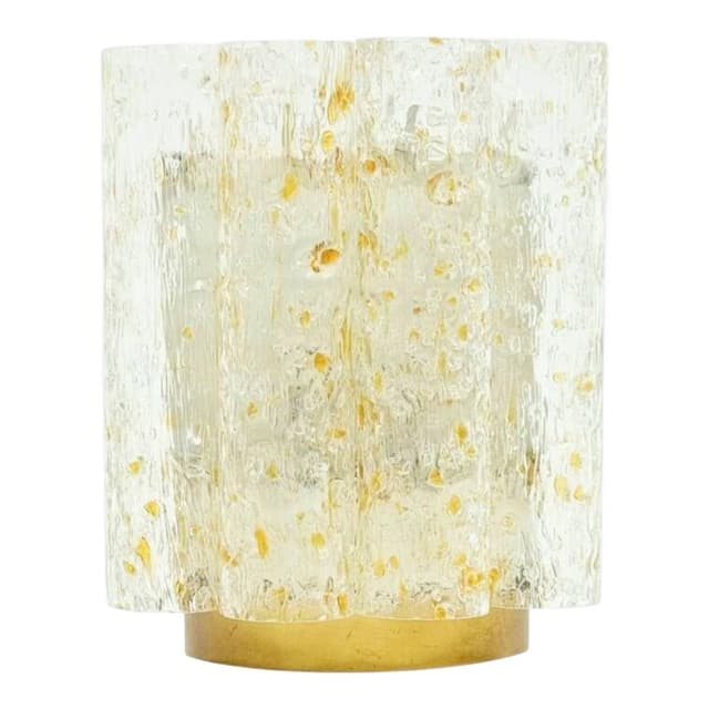 Kinkiet Ice Glass, szkło transparentne, mosiądz Doria Leuchten, Niemcy, lata 60. - WYMIARY