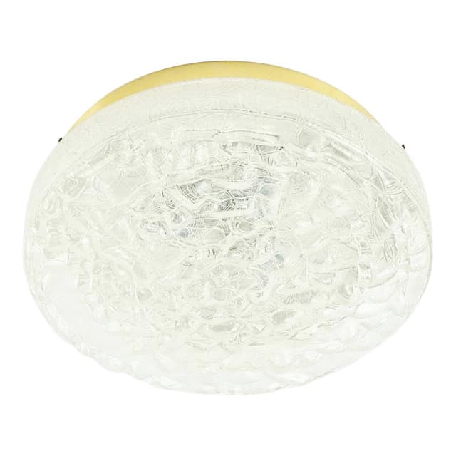 Plafon, Murano Ice, szkło transparentne, aluminium złoty, Doria Leuchten, Niemcy, lata 60. - WYMIARY