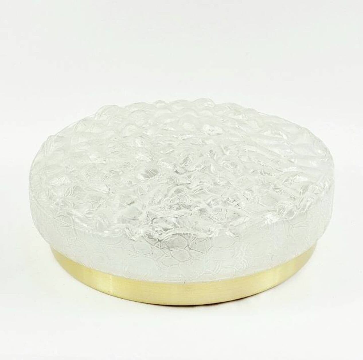 Plafon, Murano Ice, szkło transparentne, aluminium złoty, Doria Leuchten, Niemcy, lata 60. - 296992