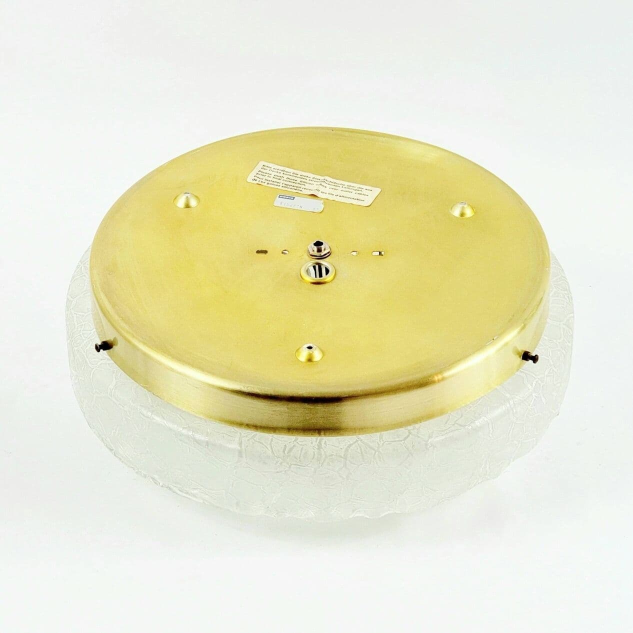 Plafon, Murano Ice, szkło transparentne, aluminium złoty, Doria Leuchten, Niemcy, lata 60. - 296997