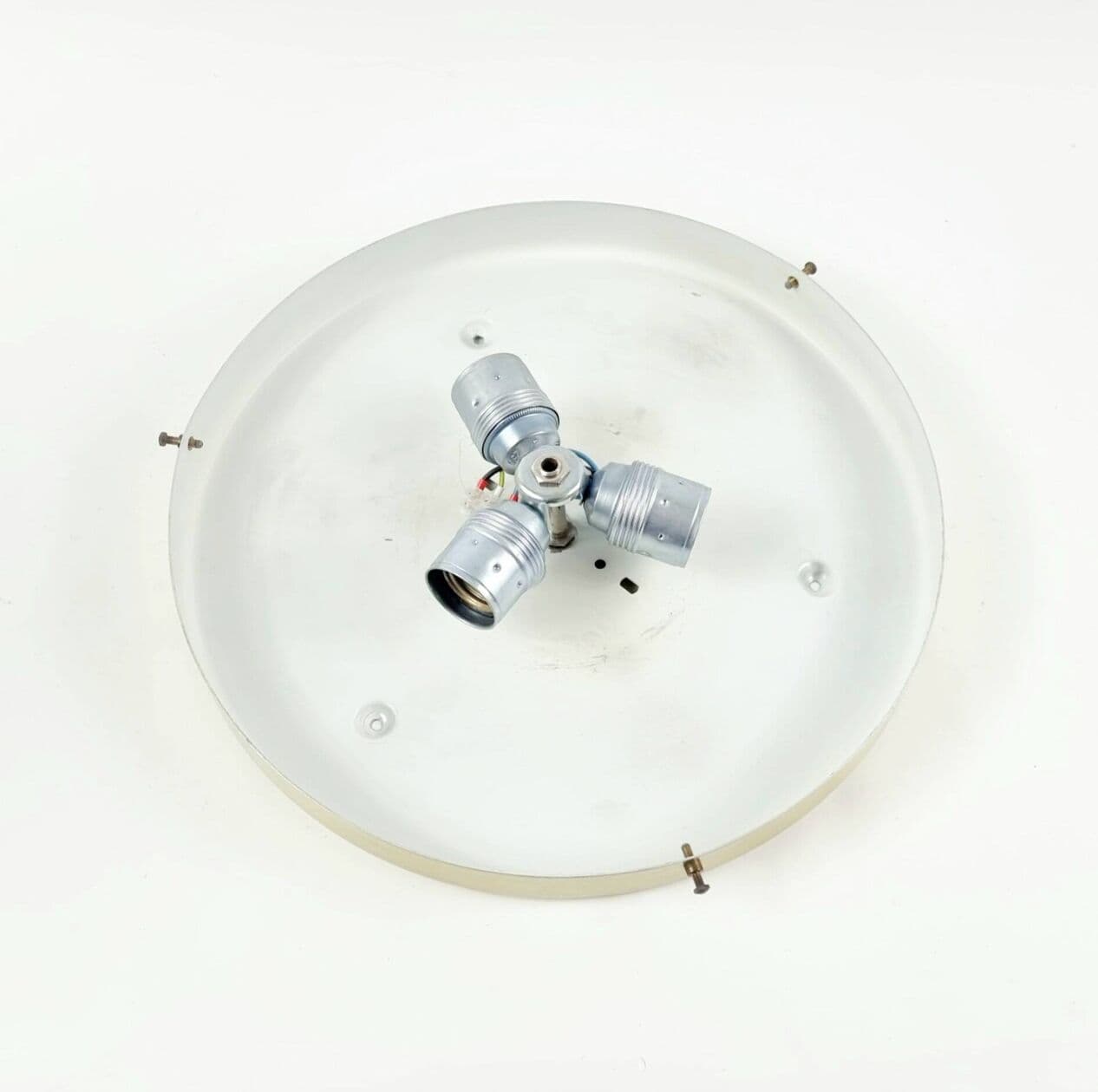 Plafon, Murano Ice, szkło transparentne, aluminium złoty, Doria Leuchten, Niemcy, lata 60. - 296999