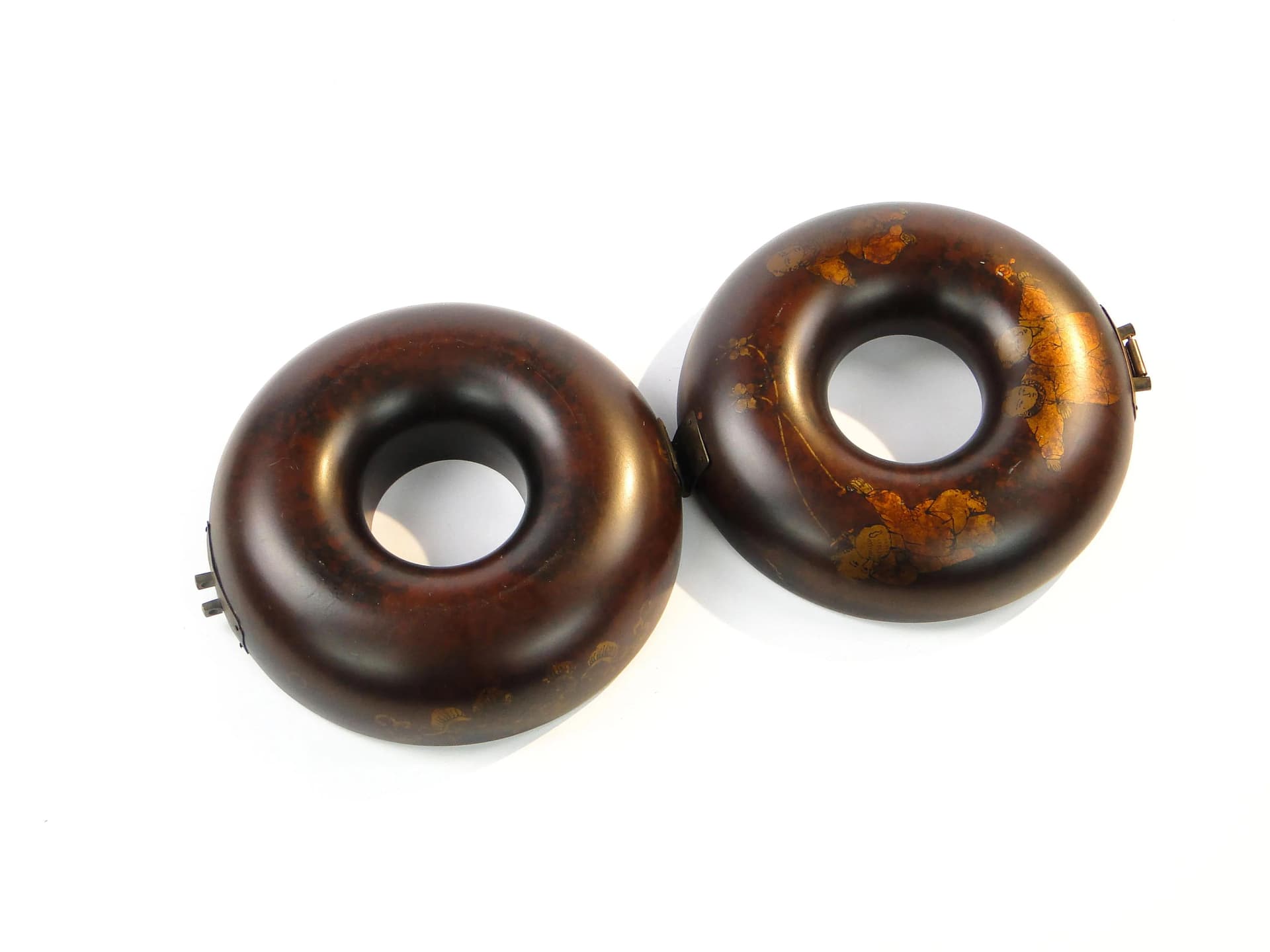 Pudełko na biżuterię, brąz ciemny, ebonit, Chiny, początek XX w. - 21842