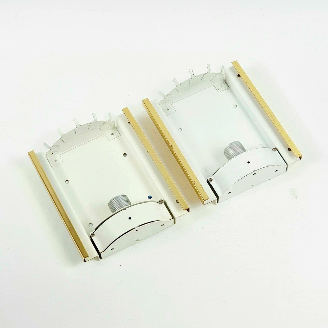 Para kinkietów, Ice Glass, szkło transparent, mosiądz, Doria Leuchten, Niemcy, lata 60. - 296976