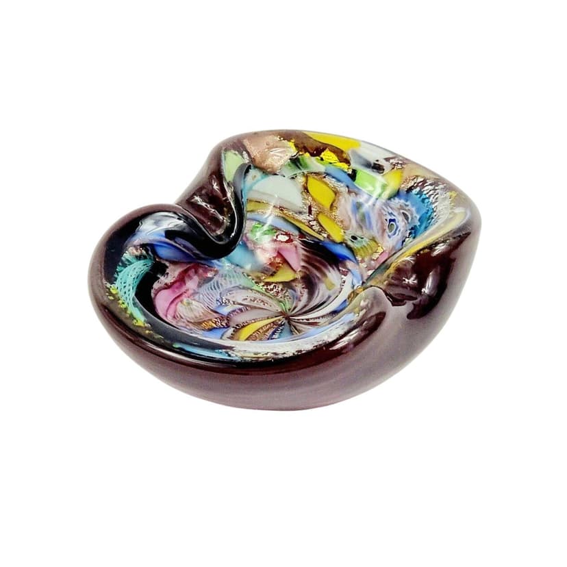 Bowl/Ashtray Tutti Frutti, multicolour glass, by D. Martens, Italy, 1960s.
