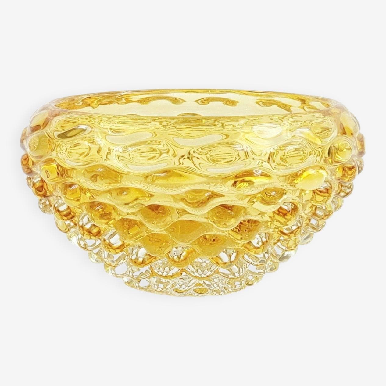 Bowl Lenti, gold transparent, glass crystal, Italy, 1940s. - 296947