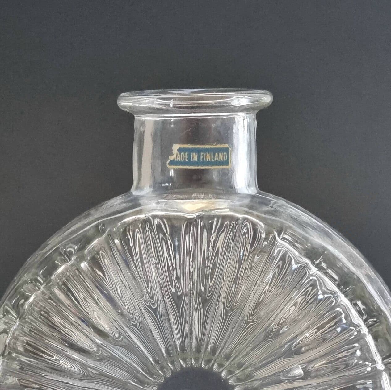 Vase Aurinkopullo, transparent glass, by H. Tynell, Finland, 1960s. - 296922