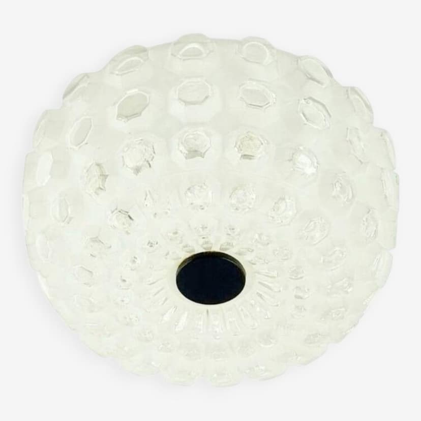 Lampa sufitowa/kinkiet, szkło Bubble, mleczne i transparentne, Limburg, Niemcy, lata 60.
