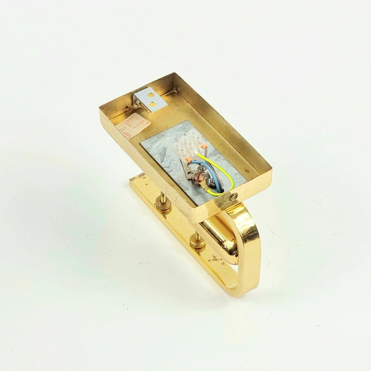 Kinkiet, szkło transparentne, mosiądz, proj. C. Fagerlund dla Orrefors, Szwecja, lata 60. - 296889