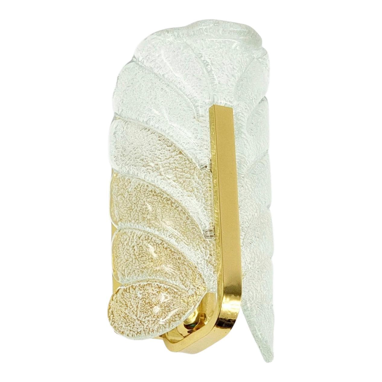 Kinkiet, szkło transparentne, mosiądz, proj. C. Fagerlund dla Orrefors, Szwecja, lata 60.