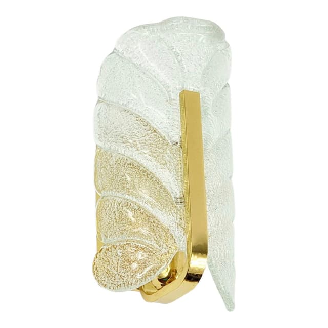 Kinkiet, szkło transparentne, mosiądz, proj. C. Fagerlund dla Orrefors, Szwecja, lata 60. - WYMIARY