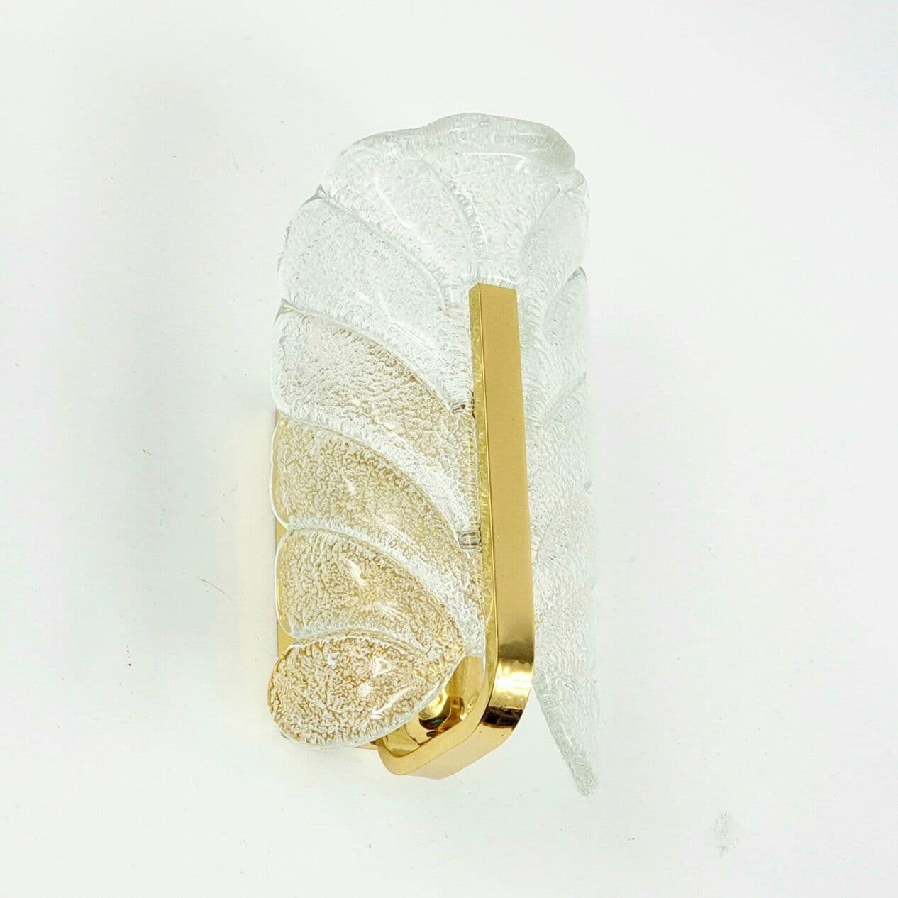 Kinkiet, szkło transparentne, mosiądz, proj. C. Fagerlund dla Orrefors, Szwecja, lata 60. - 296882