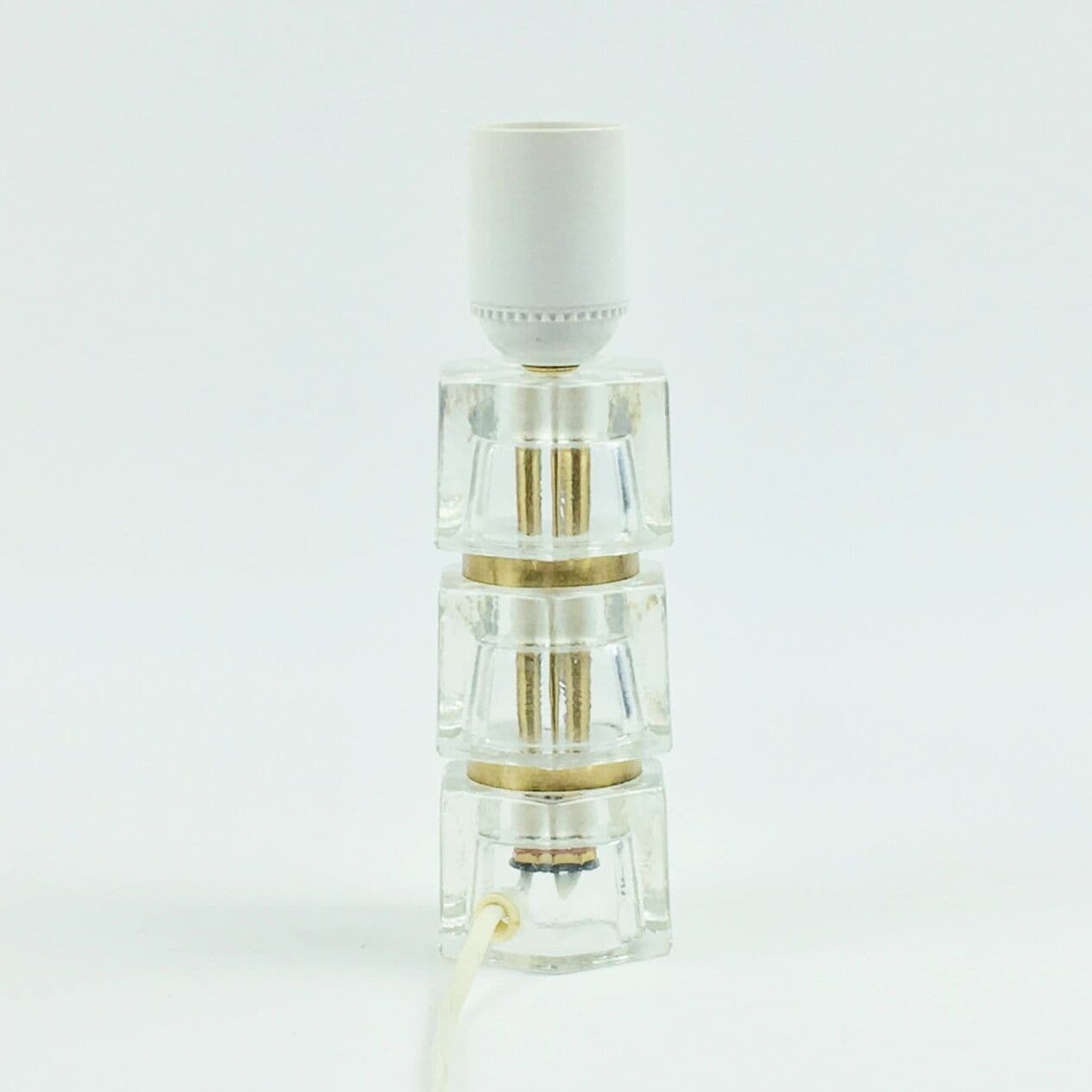 Lampka nocna, szkło, mosiądz, proj. Carl Fagerlund dla Orrefors, Szwecja, lata 60. - 296853