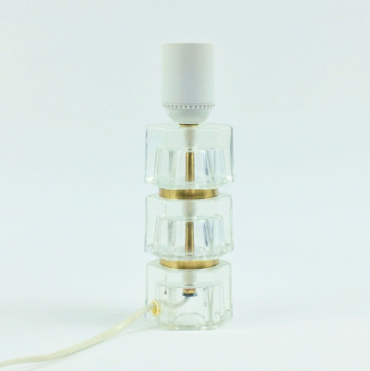 Lampka nocna, szkło, mosiądz, proj. Carl Fagerlund dla Orrefors, Szwecja, lata 60. - 296852