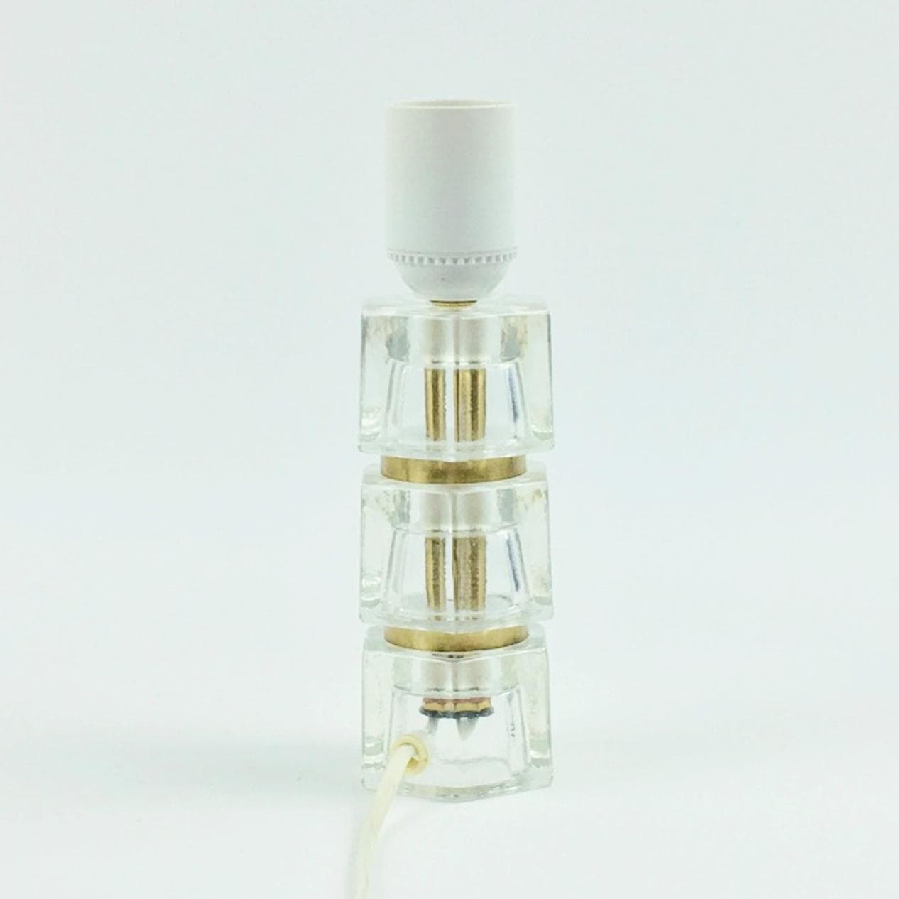 Lampka nocna, szkło, mosiądz, proj. Carl Fagerlund dla Orrefors, Szwecja, lata 60. - 296854