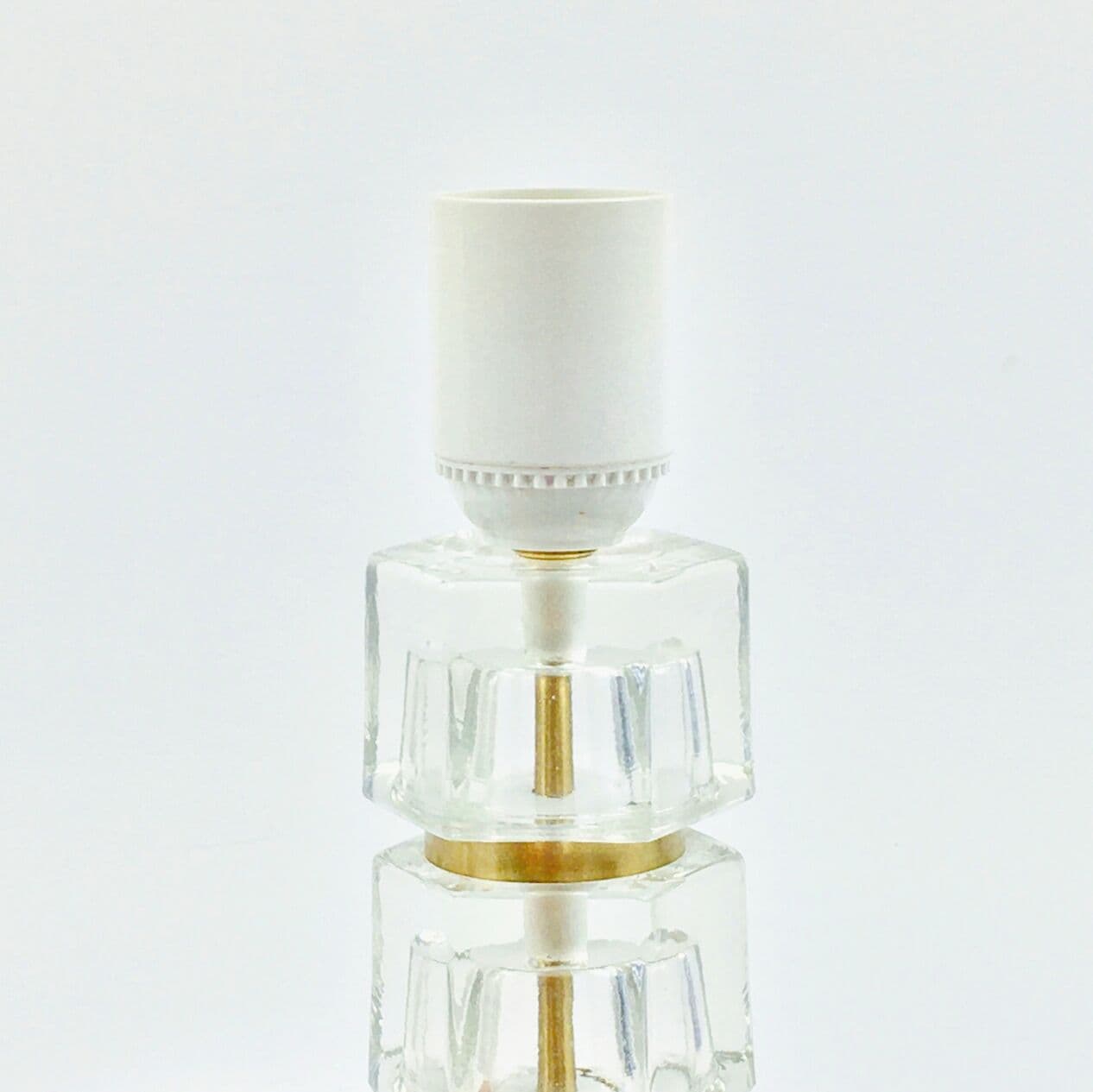 Lampka nocna, szkło, mosiądz, proj. Carl Fagerlund dla Orrefors, Szwecja, lata 60. - 296855