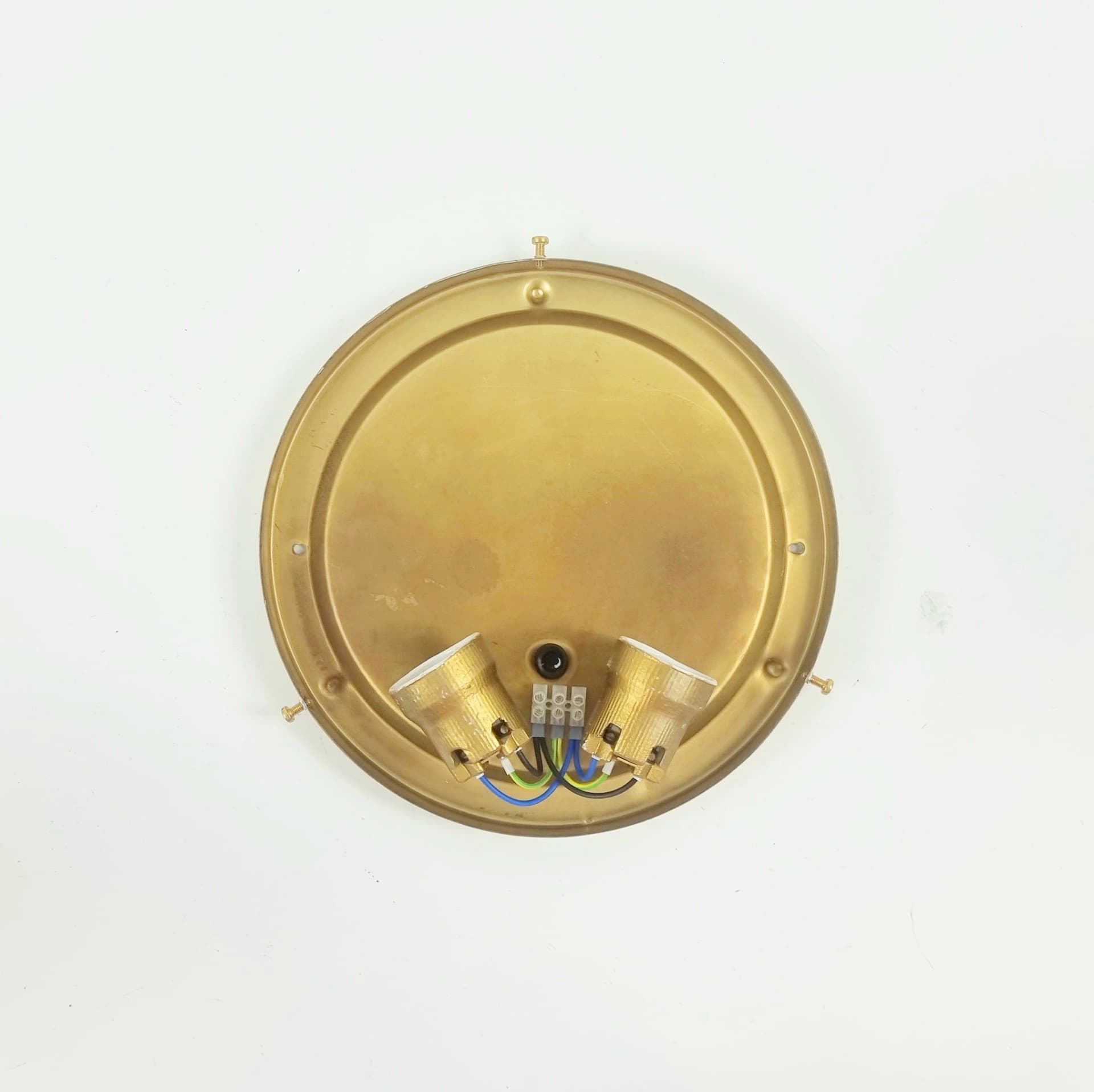Lampa sufitowa/plafon, szkło Bubble jasnobursztynowe, proj. Helena Tynell, Limburg, Niemcy, lata 60./70. - 305647