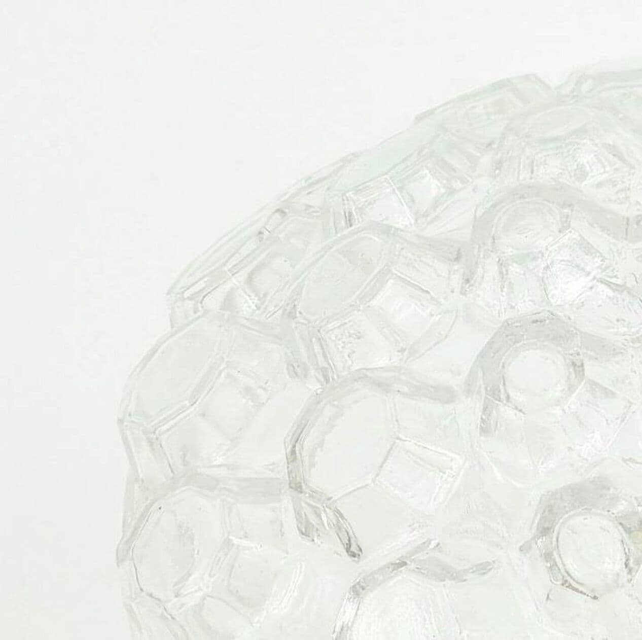 Para kinkietów Diamond, szkło transparentne, mosiądz złoty, proj. H. Tynell, Limburg, Niemcy, lata 70. - 296824