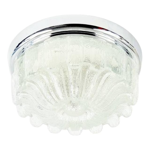 Lampa sufitowa, szkło transparentne, chrom, Limburg, Niemcy, lata 70. - WYMIARY