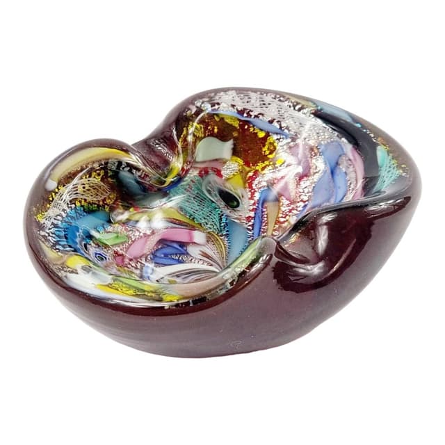 Ashtray Tutti Frutti, colored glass, by D. Martens, Italy, 1960s. - DIMENSION