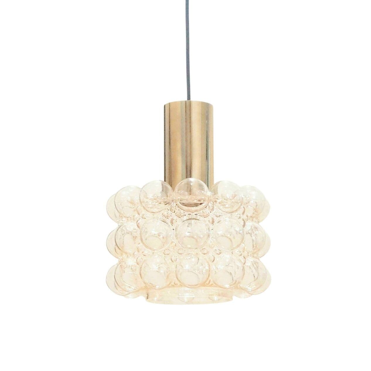 Lampa sufitowa Bubble, szkło transparentne, mosiądz złoty, proj. H. Tynell, Limburg, Niemcy, lata 60. - 296754