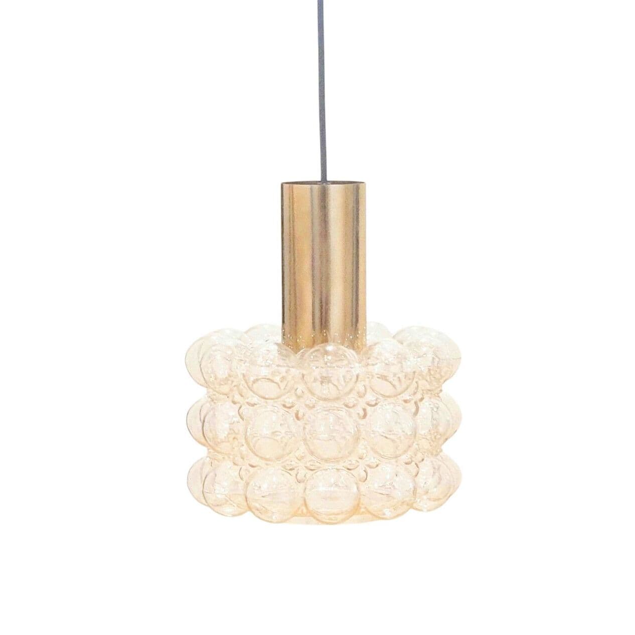 Lampa sufitowa Bubble, szkło transparentne, mosiądz złoty, proj. H. Tynell, Limburg, Niemcy, lata 60. - 296761