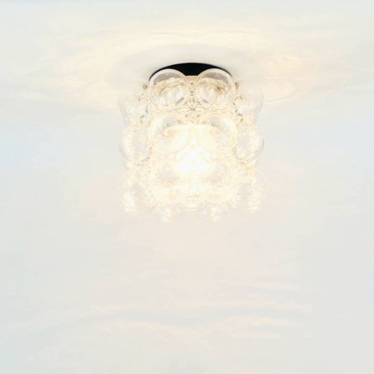 Lampa sufitowa Space Age, przezroczysty, szkło kryształ, proj. H. Tynell, Limburg, Niemcy, lata 60. - 296727