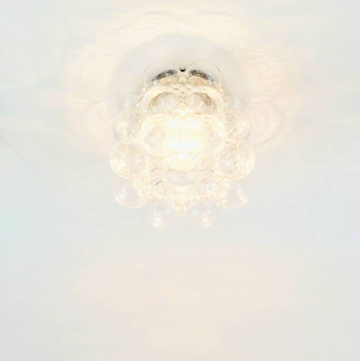 Lampa sufitowa Space Age, przezroczysty, szkło kryształ, proj. H. Tynell, Limburg, Niemcy, lata 60. - 296728