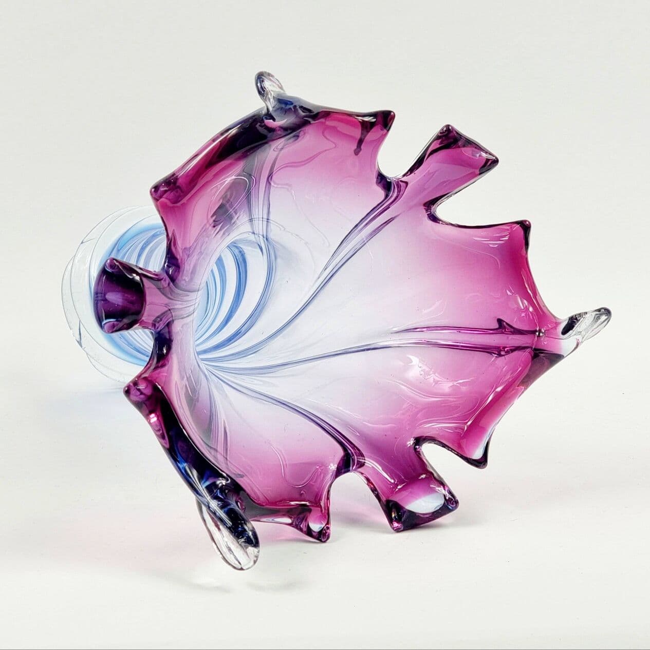 Vase Murano, blue purple pink transparent, glass crystal, Italy, 1960s. - 296708
