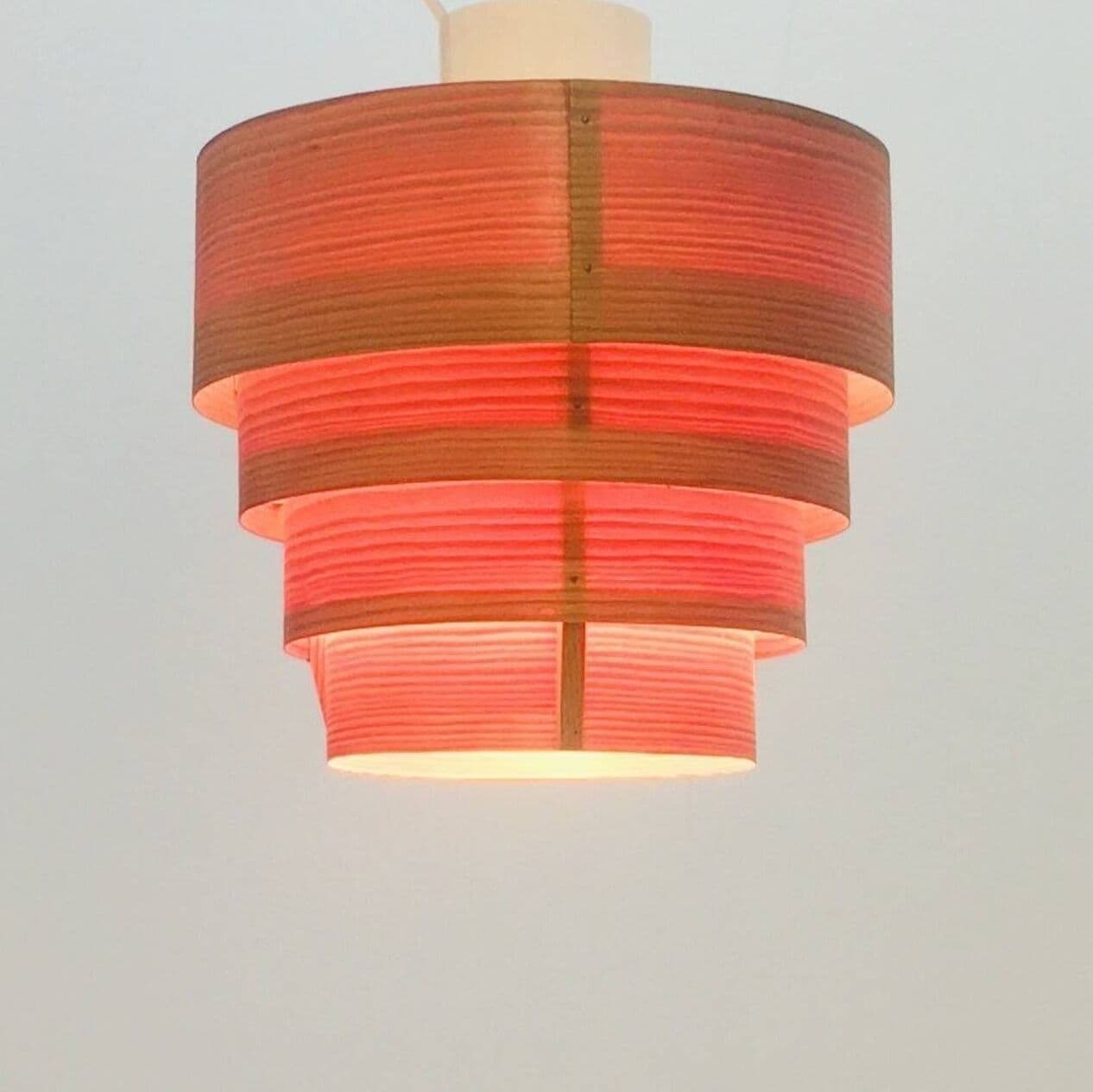 Lampa sufitowa, sklejka brązowa, proj. H.-A. Jakobsson, Szwecja, lata 60. - 296697