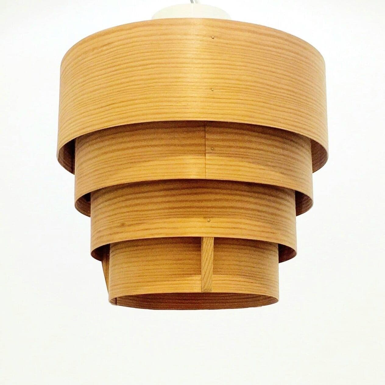 Lampa sufitowa, sklejka brązowa, proj. H.-A. Jakobsson, Szwecja, lata 60. - 296694