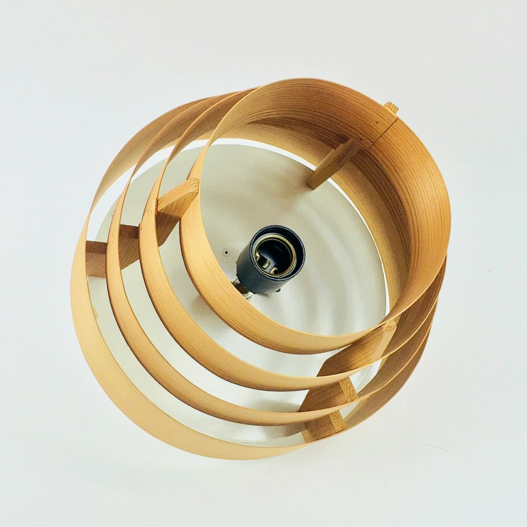 Lampa sufitowa, sklejka brązowa, proj. H.-A. Jakobsson, Szwecja, lata 60. - 298721