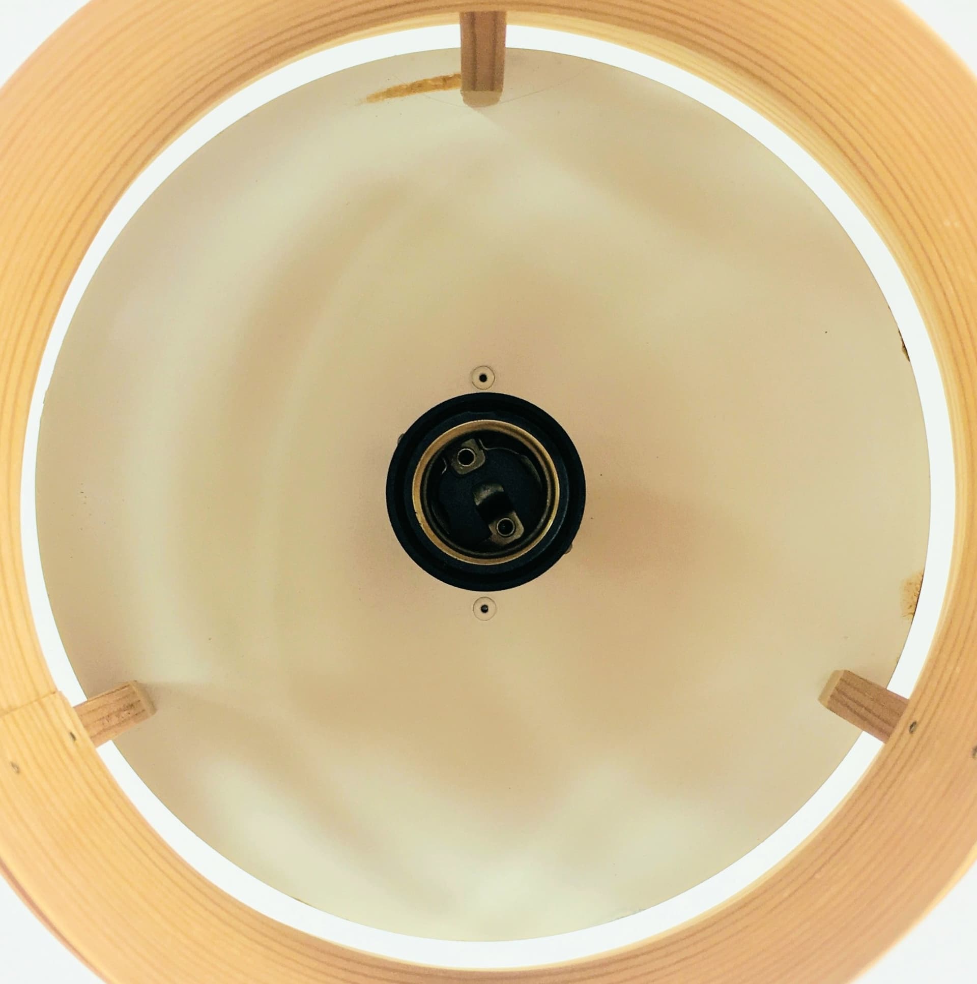 Lampa sufitowa, sklejka brązowa, proj. H.-A. Jakobsson, Szwecja, lata 60. - 298722