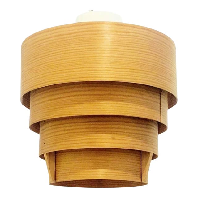 Lampa sufitowa, sklejka brązowa, proj. H.-A. Jakobsson, Szwecja, lata 60. - WYMIARY