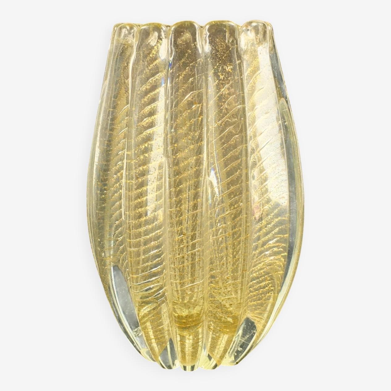 Vase Cordonato d'Oro, gold, crystal glass, Barovier & Toso, Italy, 1960s. - 296666