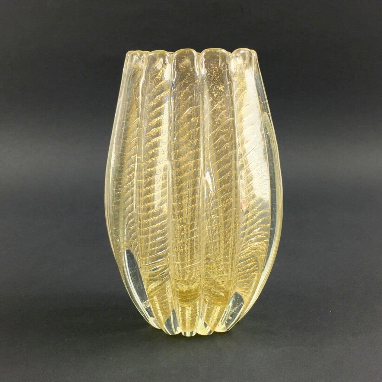 Vase Cordonato d'Oro, gold, crystal glass, Barovier & Toso, Italy, 1960s. - 296660