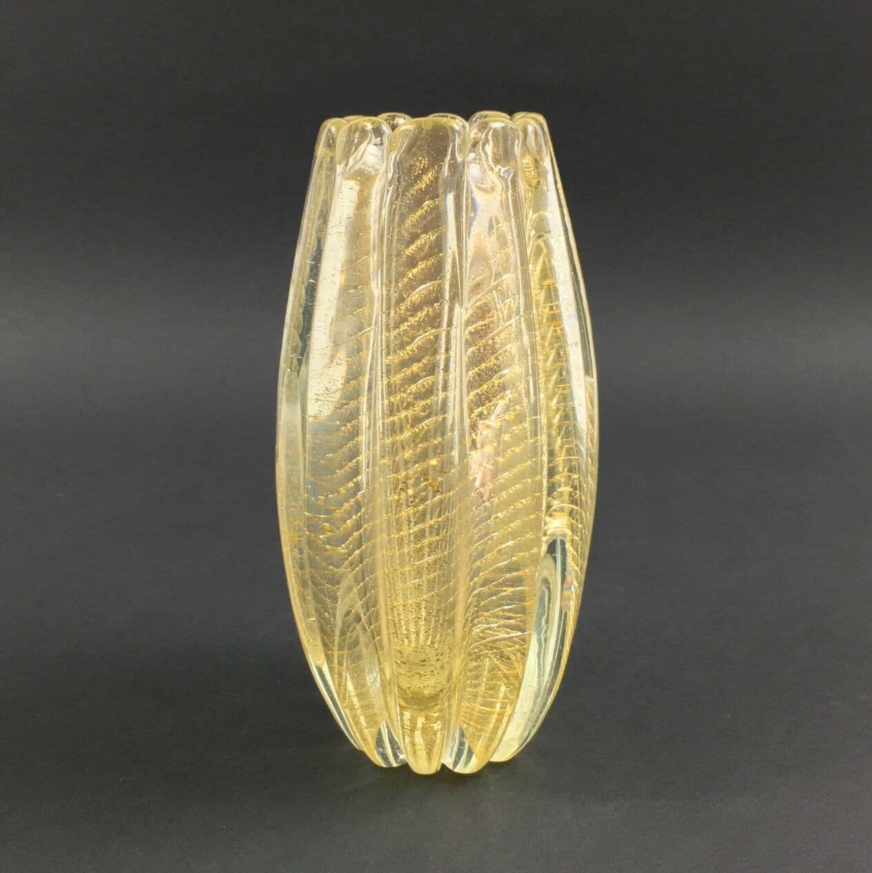 Vase Cordonato d'Oro, gold, crystal glass, Barovier & Toso, Italy, 1960s. - 296661