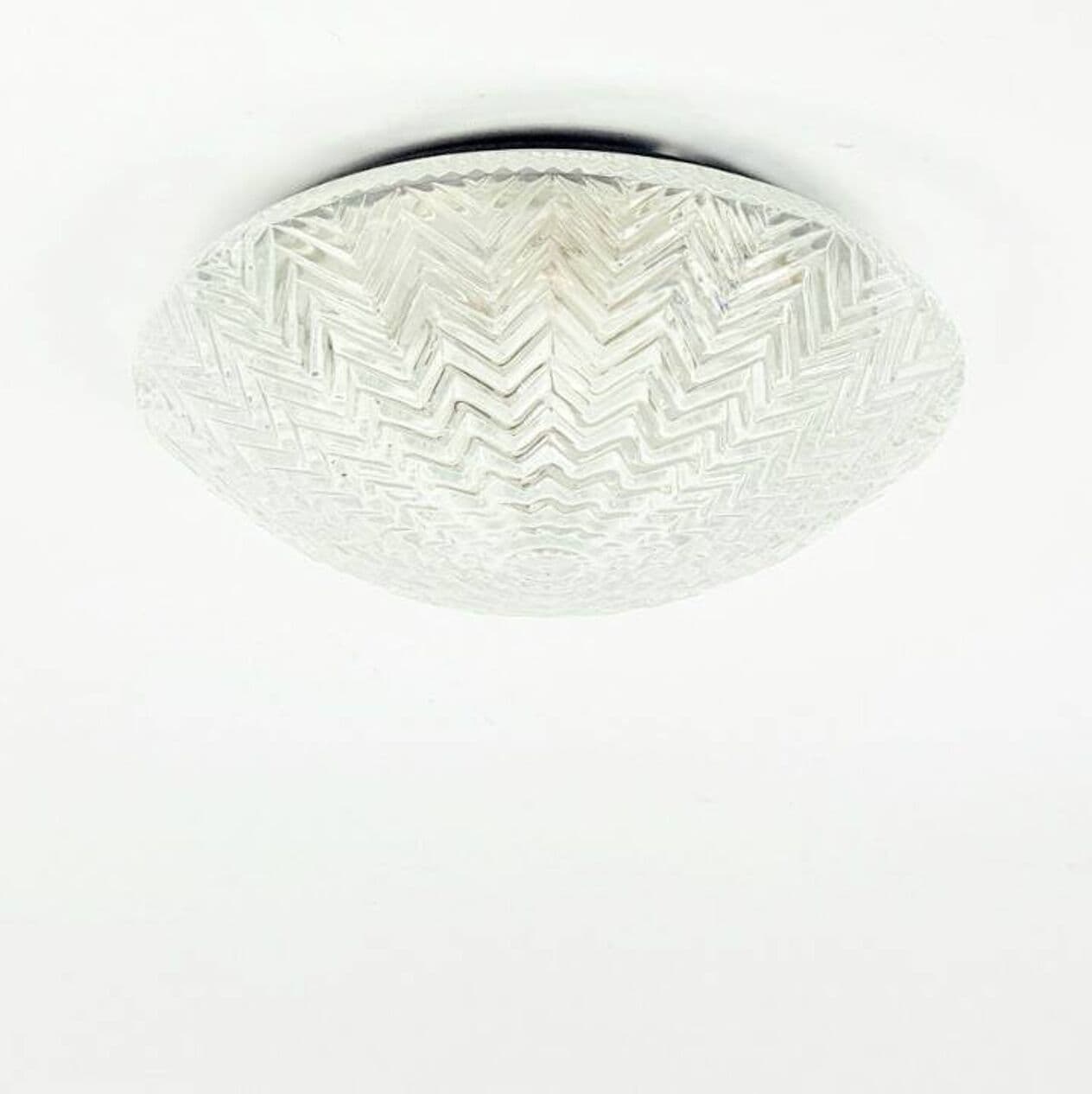 Lampa sufitowa geometryczna, szkło transparentne kryształ, Niemcy, lata 70. - 296631