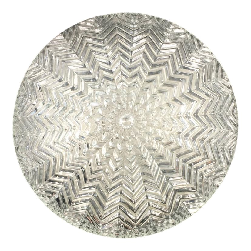 Lampa sufitowa geometryczna, szkło transparentne kryształ, Niemcy, lata 70.