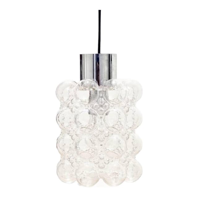 Lampa sufitowa Bubble, szkło transparentne, chrom, proj. H. Tynell, Limburg, Niemcy, lata 60. - WYMIARY