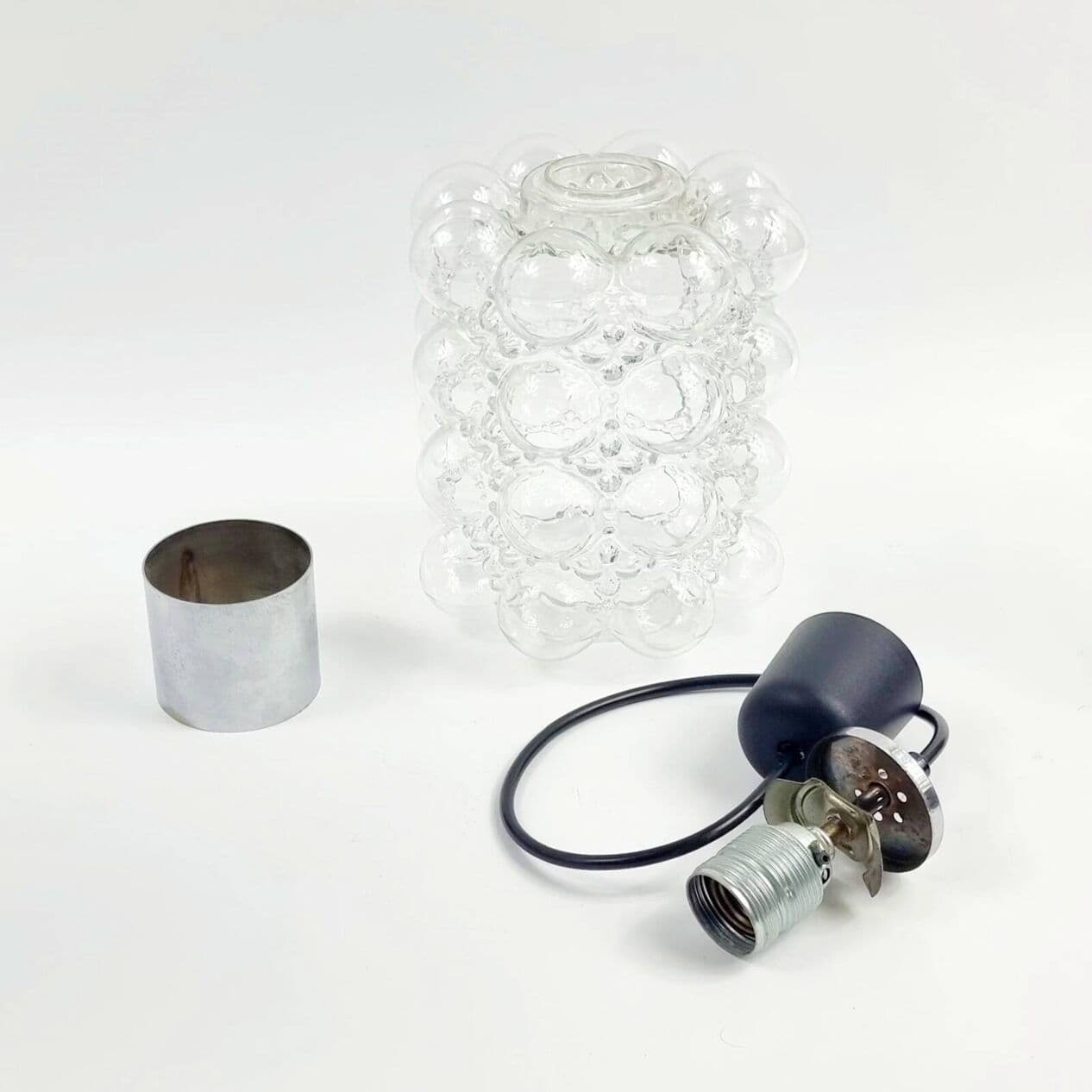 Lampa sufitowa Bubble, szkło transparentne, chrom, proj. H. Tynell, Limburg, Niemcy, lata 60. - 296623
