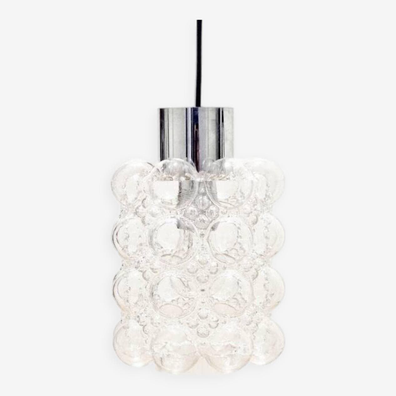 Lampa sufitowa Bubble, szkło transparentne, chrom, proj. H. Tynell, Limburg, Niemcy, lata 60. - 296625