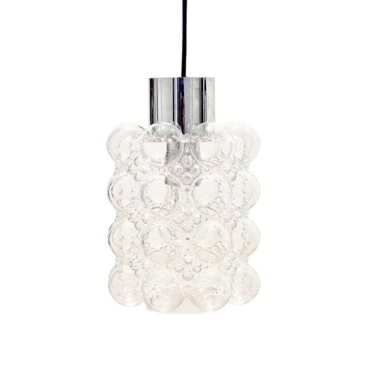 Lampa sufitowa Bubble, szkło transparentne, chrom, proj. H. Tynell, Limburg, Niemcy, lata 60. - 296624