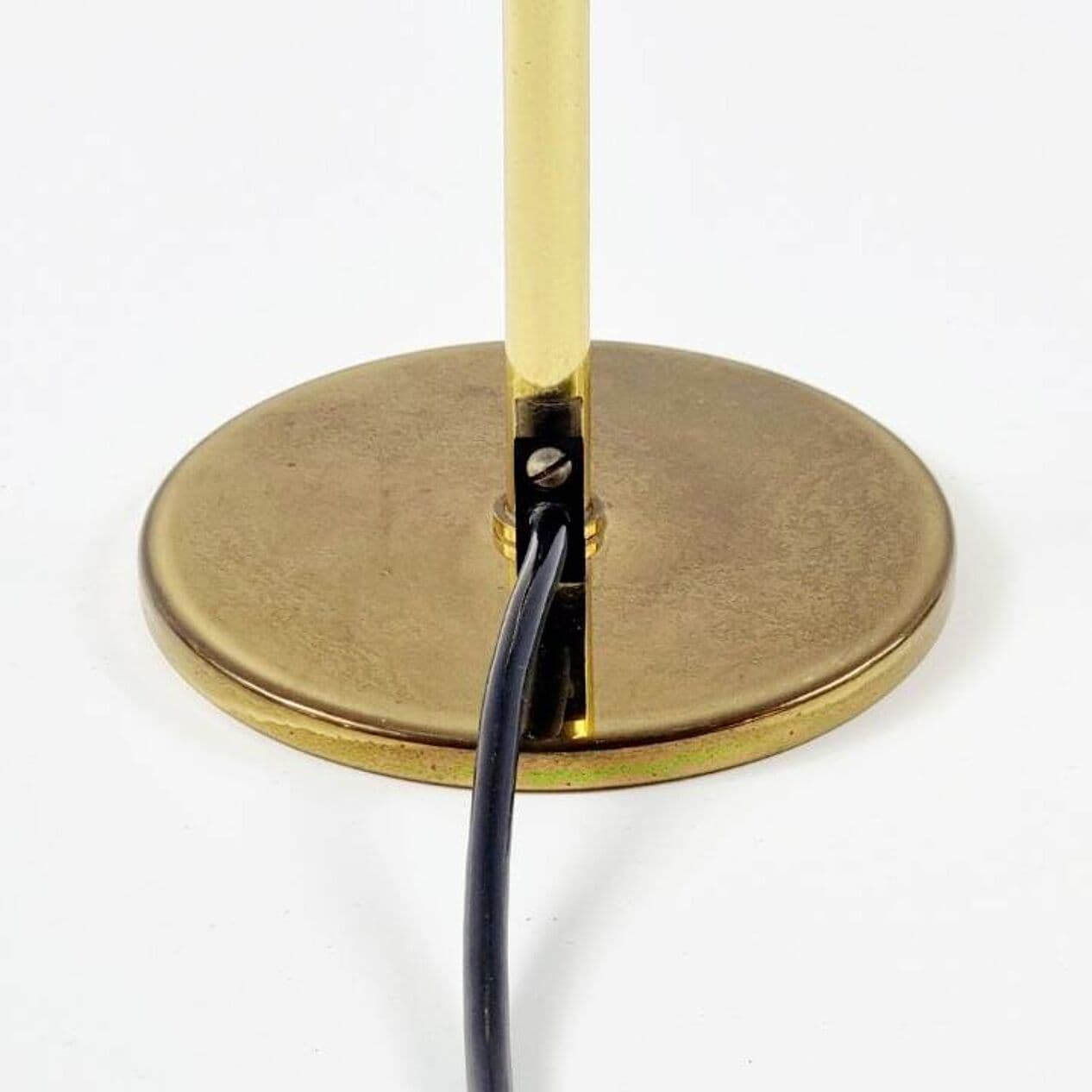 Para lamp stołowych Bubble, szkło transparentne bursztynowe, mosiądz złoty, proj. H. Tynell, Niemcy, lata 60. - 296612