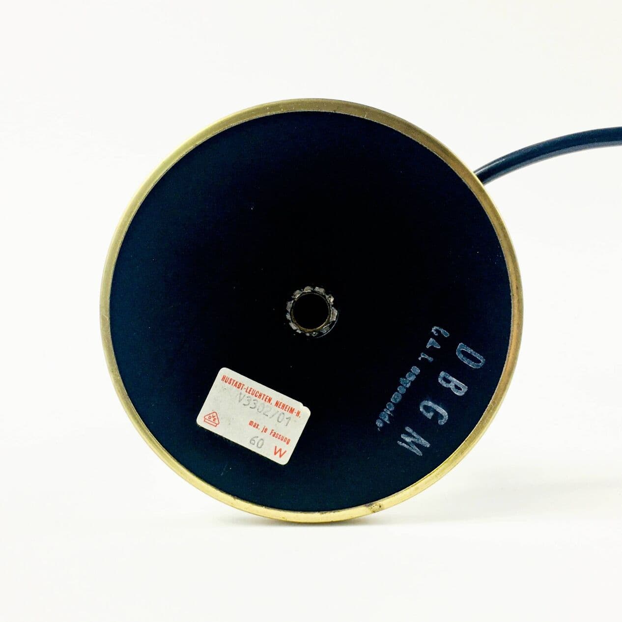 Para lamp stołowych Bubble, szkło transparentne bursztynowe, mosiądz złoty, proj. H. Tynell, Niemcy, lata 60. - 296614