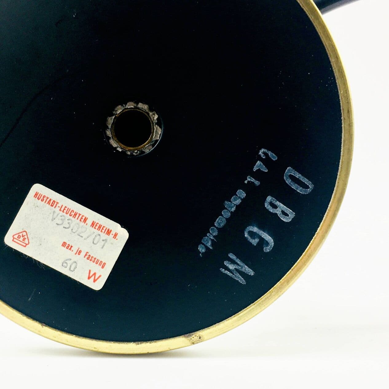 Para lamp stołowych Bubble, szkło transparentne bursztynowe, mosiądz złoty, proj. H. Tynell, Niemcy, lata 60. - 296615