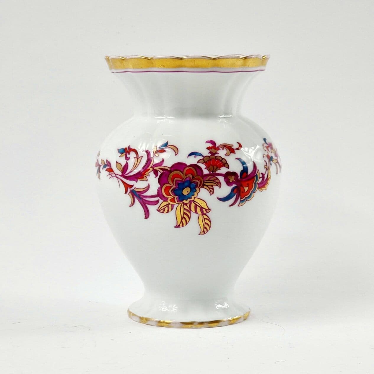Vase, white multicolour gilt, porcelain, Fürstenberg, Germany, 1960s - 296503
